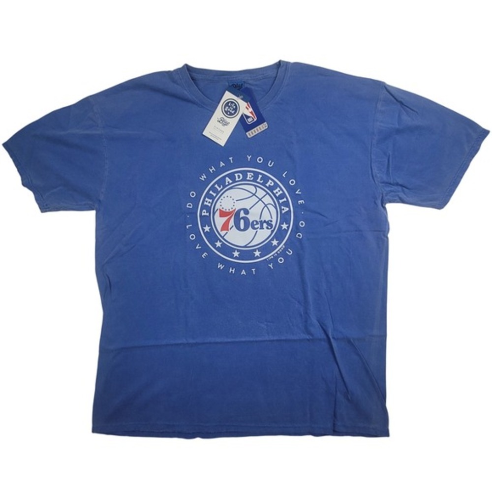 Philadelphia 76ers NBA Life Is Good Distressed Blue T Shirt Mens XL Blue 84 NWT